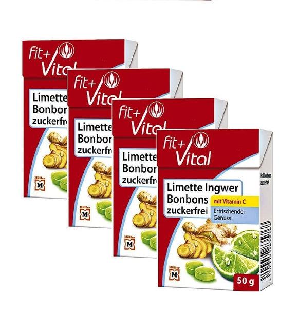 4xPack Fit + Vital Lime Ginger Sugar-Free Sweets - 200 g