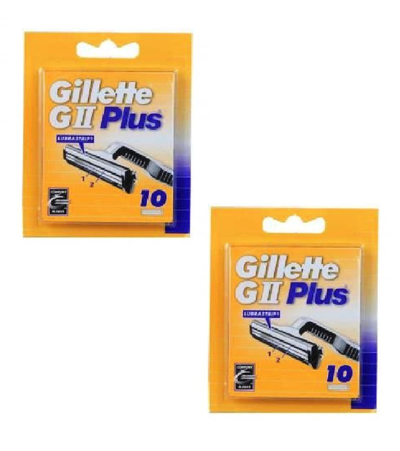 2xPack Gillette GII Plus Replacement Cartridges - 20 Pieces