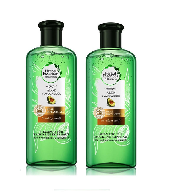 2xPack Herbal Essences Aloe + Avocado Oil Hair Shampoo - 450 ml
