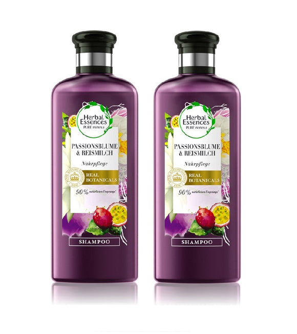 2xPack Herbal Essences Passion Flower And Rice Milk Hair Shampoo - 500 ml