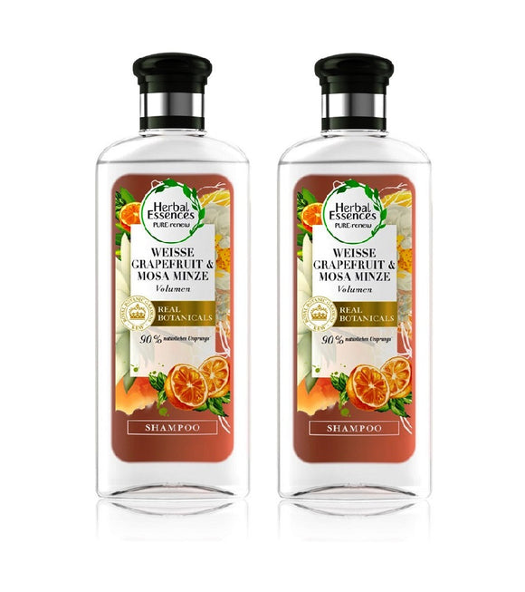 2xPack Herbal Essences White Grapefruit & Mosa Mint Hair Shampoo - 500 ml