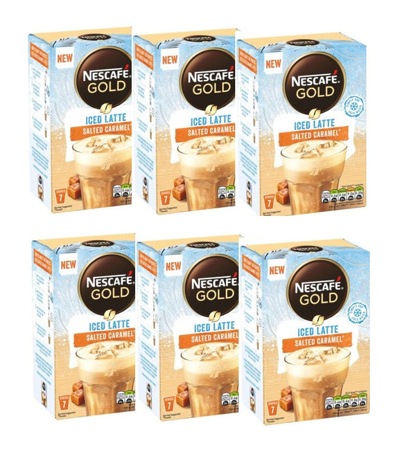 6xPack Nescafe Iced Latte Salted Caramel Instant Coffee - 42 Bags