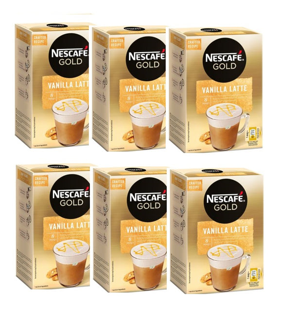 6xPack Nescafe Vanilla Latte Instant Coffee - 48 Bags
