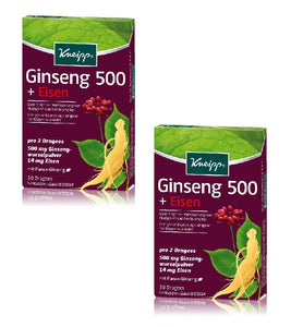 2xPack Kneipp Ginseng 500 + Iron Dragees - 60 Pieces