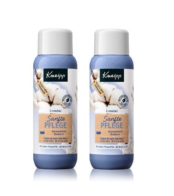 2xPack Kneipp Gentle Care Cotton Milk Shea Butter Bath Foam - 800 ml