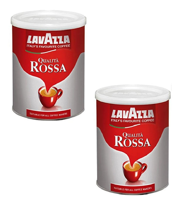 2xPack LAVAZZA Qualità Rossa Ground Coffee in Tin - 500 g