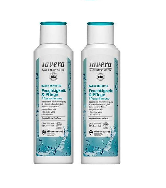 2xPack Lavera Basic Sensitive Moisture & Care Shampoo - 400 ml