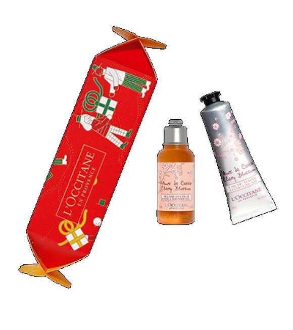 L'Occitane Provence Christmas Cracker Body Care Cherry Blossom Gift Set