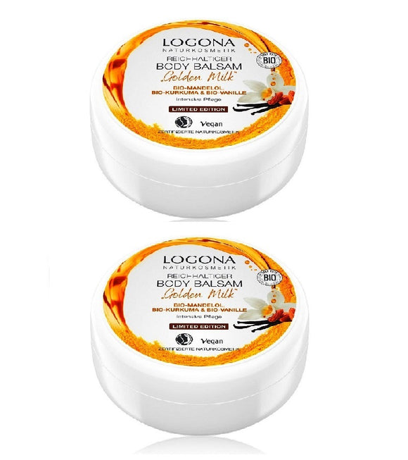 2xPack Logona Organic Almond Oil + Vanilla & Turmeric Body Balm - 300 ml