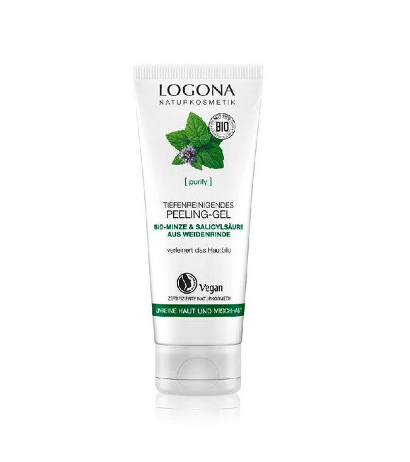 Logona Organic Mint & Salicylic Acid Deep Cleansing Facial Scrub - 100 ml