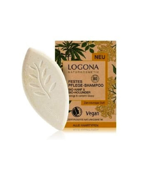 2xPack Logona Organic Hemp & Organic Elderberry Solid Shampoo - 120 g