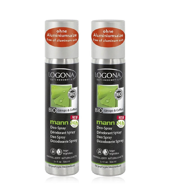 2xPack Logona Man Deodorant Spray - 200 ml