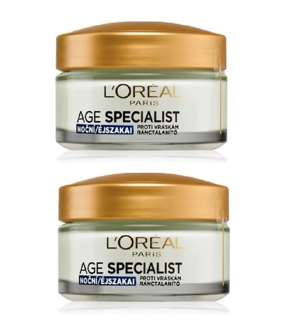 2xPack L'Oréal Paris Age Specialist Anti-wrinkel 45+ Night Cream - 100 ml