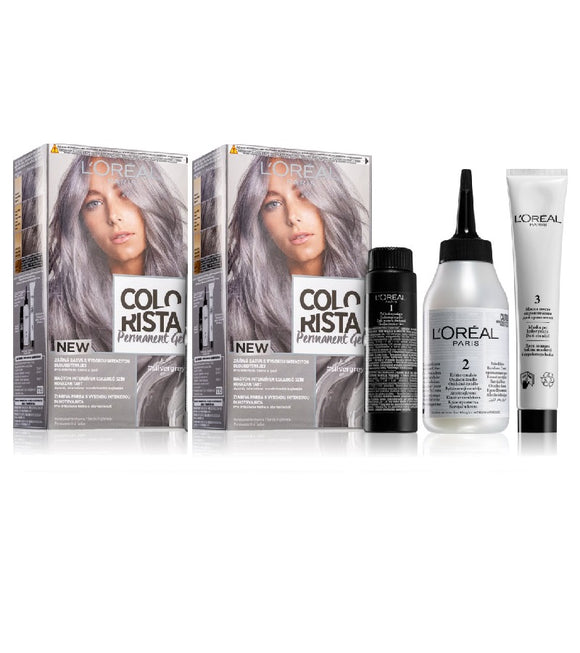 2xPack L'Oréal Paris Colorista Permanent Hair Color - Silver Gray