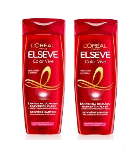 2xPack L'Oréal Paris Elseve Color-Vive Shampoo for Colored Hair - 800 ml