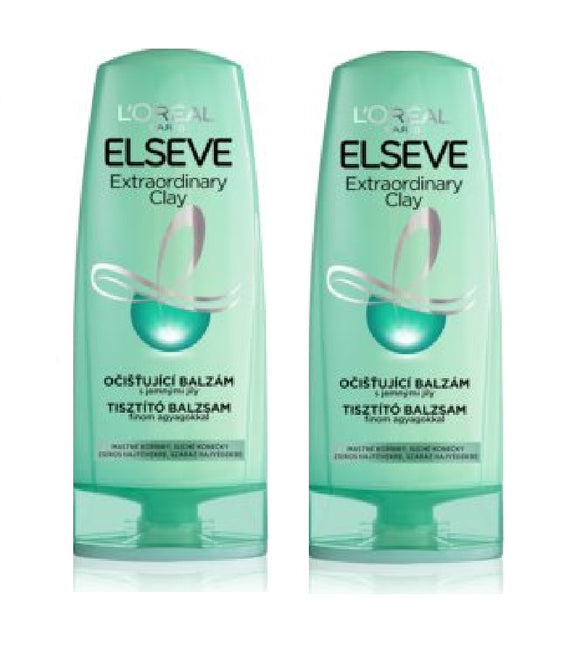 2xPack L'Oréal Paris Elseve Extraordinary Clay Cleansing Balm for Greasy Hair - 800 ml