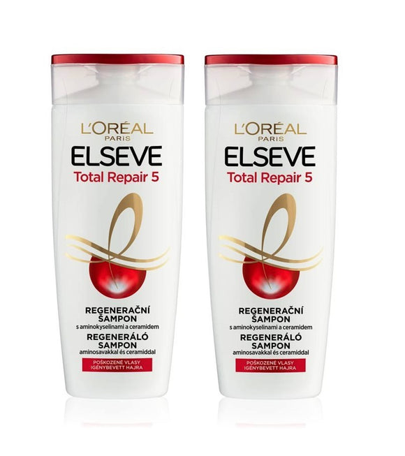 2xPack L'Oréal Paris Elseve Total Repair 5 Regenerating Shampoo - 800 ml