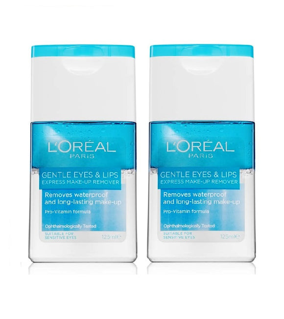 2xPack L'Oréal Paris Gentle Eye and Lip Make-up Remover for Sensitive Skin - 250 ml