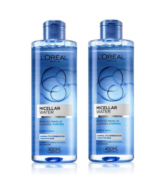 2xPack L'Oréal Paris Micellar Water for Normal to Sensitive Skin - 800 ml
