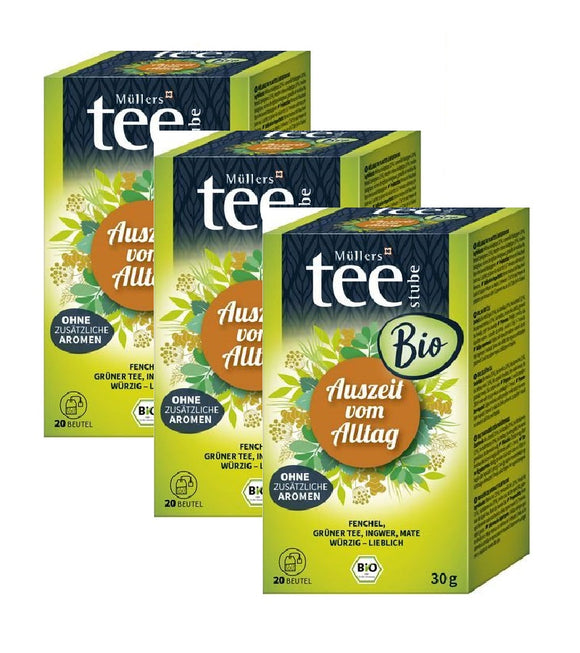 3xPack Müllers Teestube Organic Time out from Everyday Life Tea Bags - 60 Bags