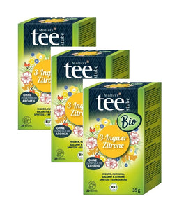 3xPack Müllers Teestube Organic Herbal Ginger & Lemon Tea Bags - 60 Bags