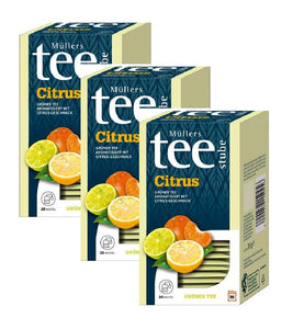 3xPack Müllers Teestube Citrus Green Tea Bags - 80 Pcs.