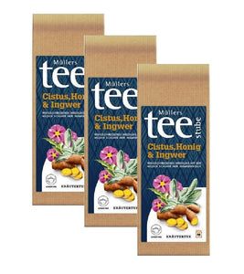 3xPack Müllers Teestube Herbal Cistus Honey & Ginge Loose Tea - 150 g