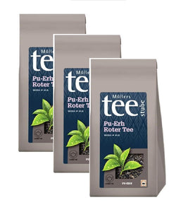 3xPack Müllers Teestube Pu-Erh Loose Red Tea - 225 g