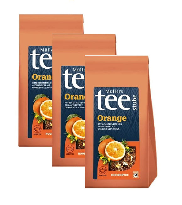 3xPack Müllers Teestube Rooibos Orange Loose Tea - 525 g