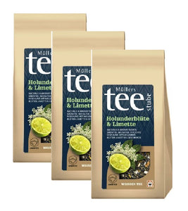 3xPack Müllers Teestube Lime & Elderflower Loose White Tea - 225 g