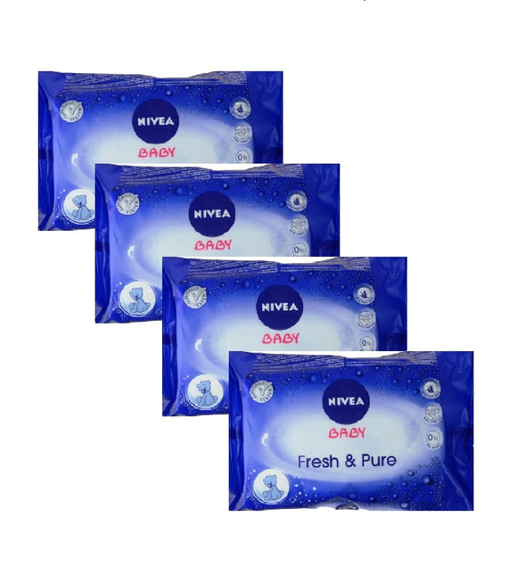 4xPack Nivea Baby Fresh & Pure Cleaning Wipes for Children - 252 Pcs
