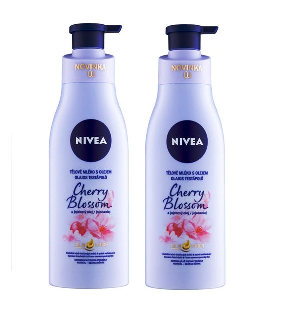 2xPacks Nivea Cherry Blossom & Jojoba Body Lotion with Oil - 400 ml