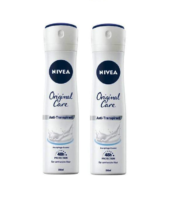 2xPack NIVEA ORIGINAL CARE Anti-Transpirant 48h Deodorant Spray - 300 ml