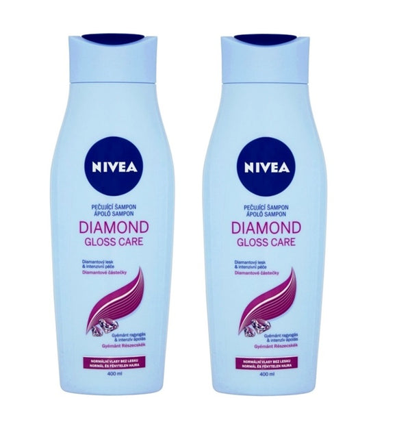 2xPack Nivea Diamond Gloss Shampoo for Damaged Hair without Shine - 800 ml
