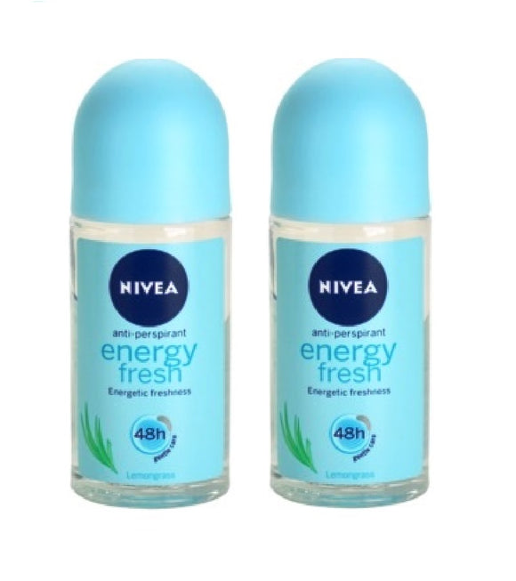 2xPacks Nivea ENERGY FRESH Antiperspirant Roll-on Deodorant - 100 ml