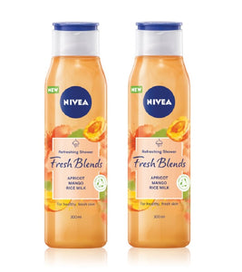 2xPacks Nivea Fresh Blends Apricot & Mango & Rice Milk Refreshing Shower Gel - 600 ml