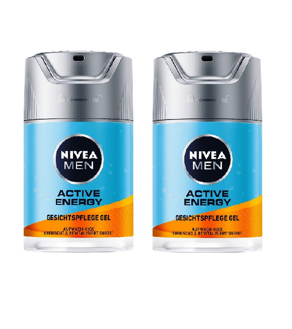 2xPack Nivea Men Active Energy Face Care Gel - 100 ml