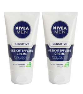 2xPack Nivea Men Soothing Face Cream for Sensitive Skin - 150 ml