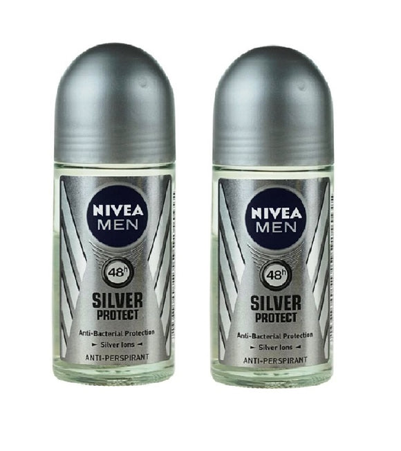 2xPack Nivea Men Silver Protect Antiperspirant Roll-on for Men 48 hours - 100 ml