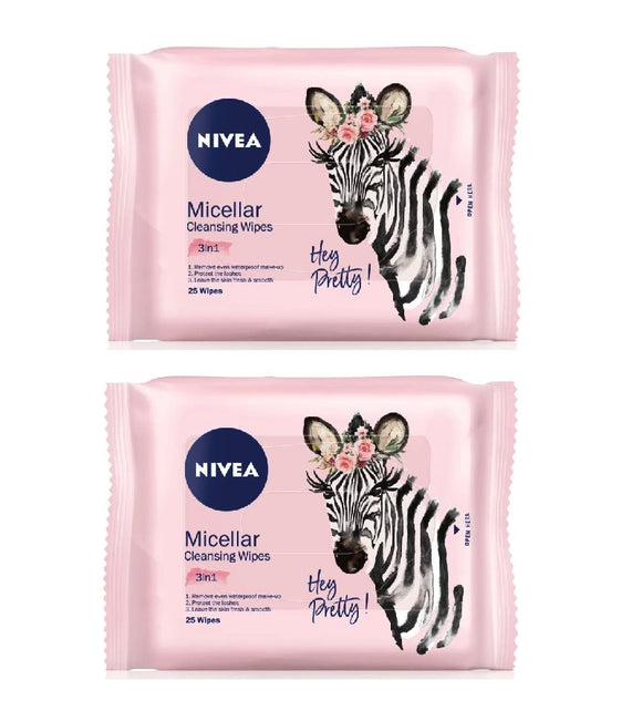 2xPack Nivea Micellar Cleansing Facial Tissues 3in1 - 50 pcs