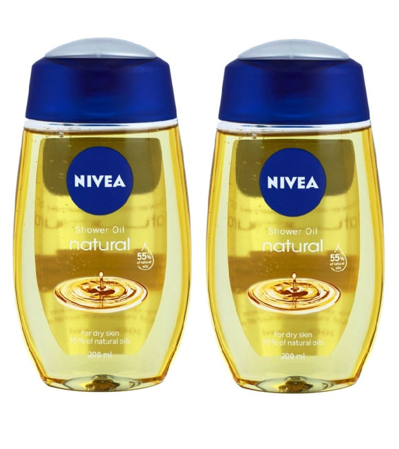 2xPacks NIVEA Natural Shower Oil for Dry Skin - 400 ml