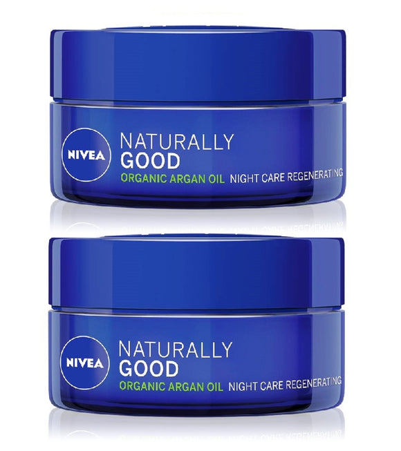 2xPack NIVEA Naturally Good Regenerating Night Cream with Argan Oil - 100 ml