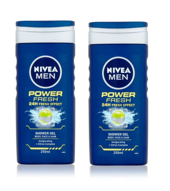 2xPack NIVEA MEN Power Fresh Shower Gels - 500 ml