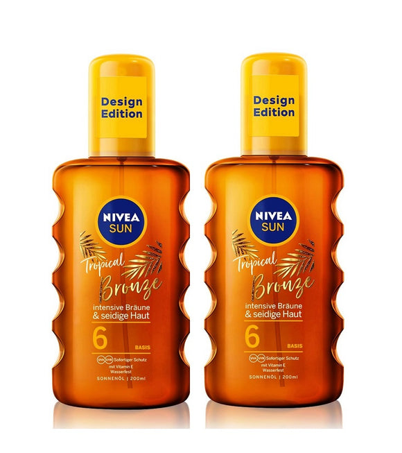 2xPack Nivea Sun Tanning Oil Spray Bronze SPF 6 - 400 ml