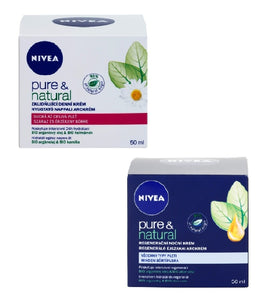 Nivea Visage Pure & Natural Soothing Skin Day & Night Cream Care Set +FREE Nivea Cream 75 ml