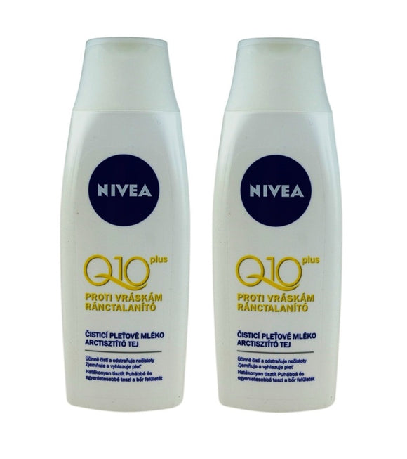 2xPack NIVEA Visage Q10 Plus Skin Cleansing Milk against Wrinkles - 400 ml