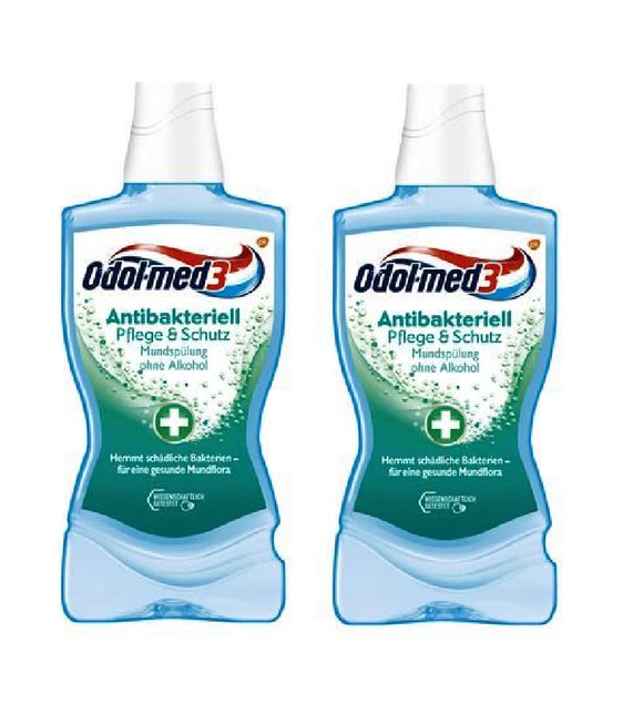 2xPack Odol-med3 Antibacterial Care & Protection Mouthwash - 1000 ml