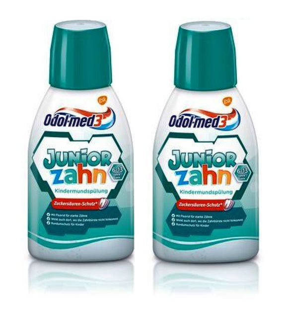 2xPack Odol-med3 Junior Mouthwash for Children - 600 ml