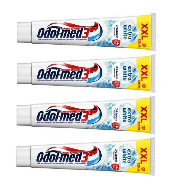 4xPack Odol-med3 Extra White Toothpaste - 300 ml