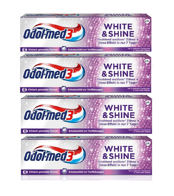 4xPack Odol-med3 White & Shine Toothpaste - 300 ml